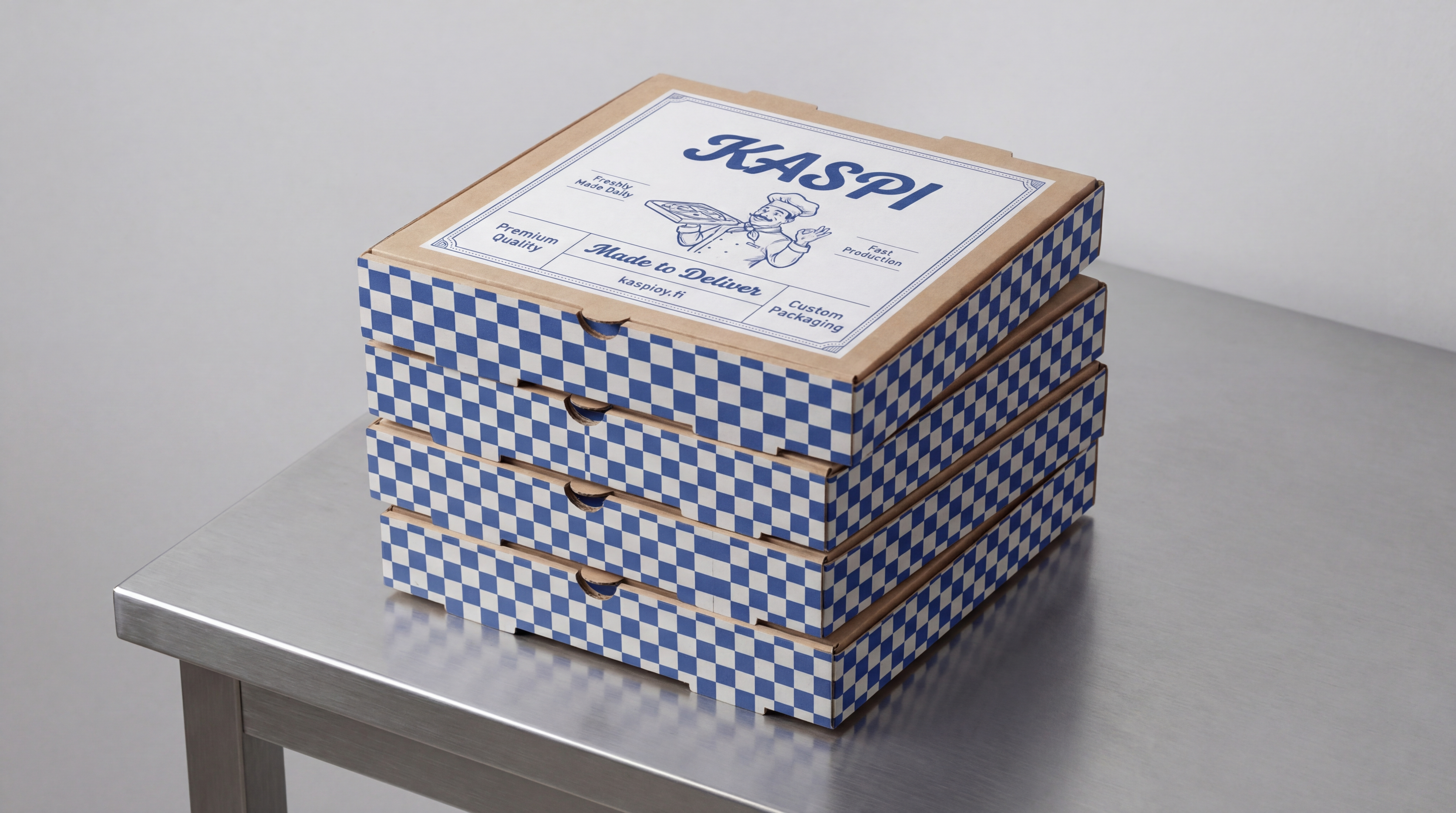 Kaspi custom branded pizza boxes